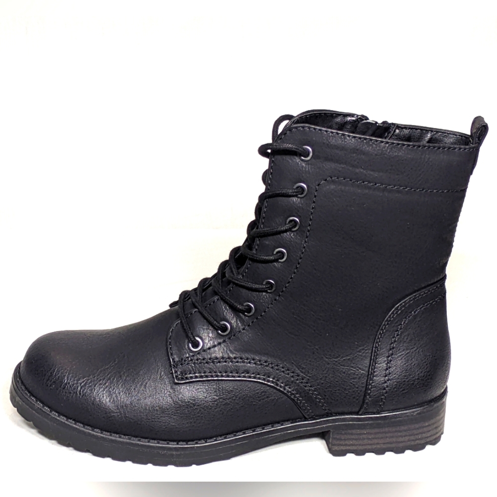 NEW Amazon Essentials Womens Lace Up Combat Boot Sz 8.5 black